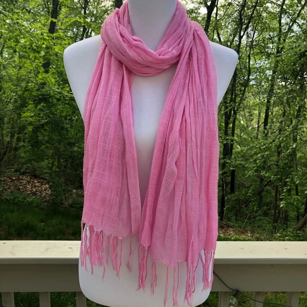 Bright Pink Casual Scarf